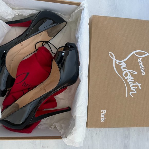 Christian Louboutin Black and Red Platform Heels - Picture 4 of 16